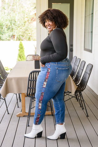Judy Blue Rio Western Print Relaxed Jeans - Exclusive