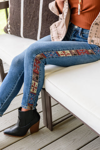 Judy Blue Rio Western Print Relaxed Jeans - Exclusive