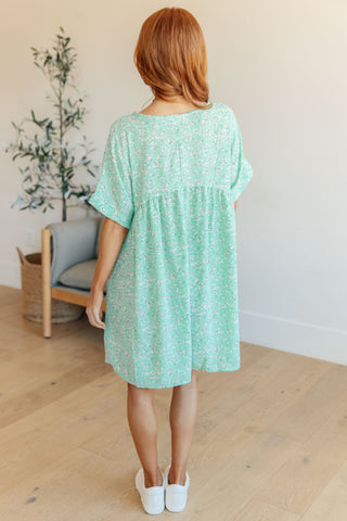 Haptics Rodeo Lights Dolman Sleeve Dress in Mint Floral