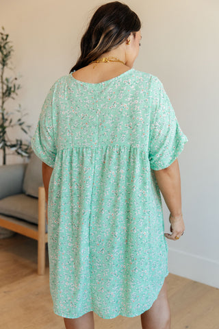 Haptics Rodeo Lights Dolman Sleeve Dress in Mint Floral