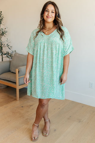 Haptics Rodeo Lights Dolman Sleeve Dress in Mint Floral