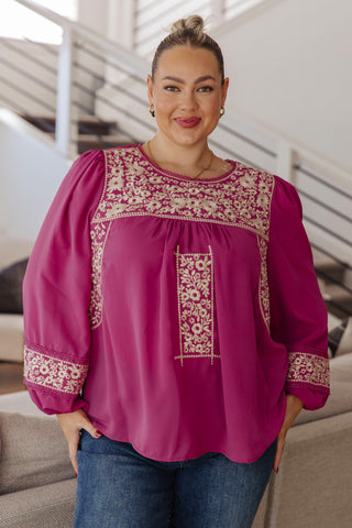 Andree By Unit Rodeo Queen Embroidered Blouse