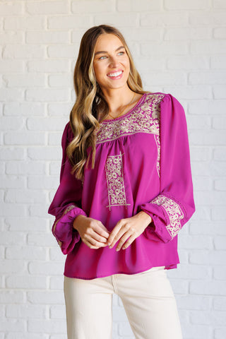 Andree By Unit Rodeo Queen Embroidered Blouse