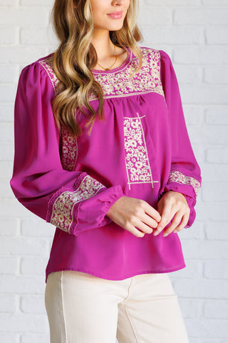 Andree By Unit Rodeo Queen Embroidered Blouse