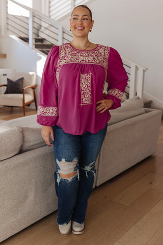 Andree By Unit Rodeo Queen Embroidered Blouse