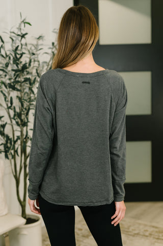 In Loom Rooftop View Raglan Sleeve Henley Top