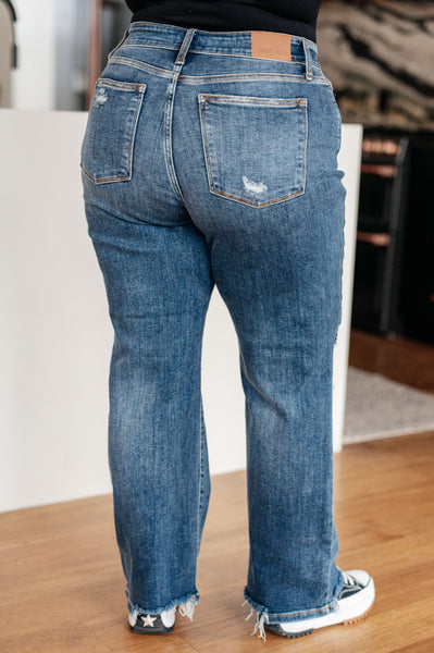 Judy Blue High Rise 90's Straight Jeans in Dark Wash 82592 - Exclusive-Jeans-Sunshine and Wine Boutique