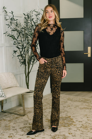 Judy Blue Roxy High Waist Bootcut Leopard Print - Exclusive