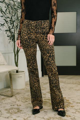 Judy Blue Roxy High Waist Bootcut Leopard Print - Exclusive