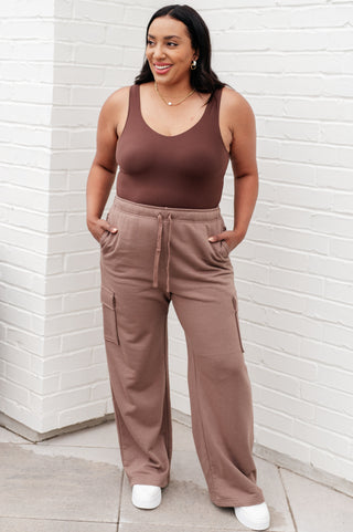 Rae Mode Run, Don't Walk Cargo Sweatpants in Smokey Brown