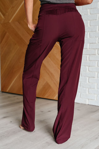 Rae Mode Runner's High Drawstring Joggers in Red Merlot
