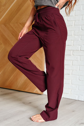 Rae Mode Runner's High Drawstring Joggers in Red Merlot