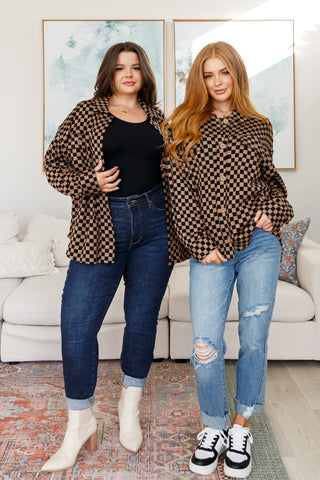 Very J Safe Secrets Checkered Shacket