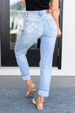 Sam Mid Rise Star Pocket Boyfriend Jeans - Exclusive