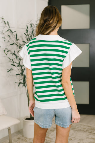 One Eleven North Same Page Flutter Sleeve Top