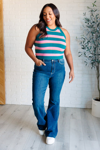One Eleven North Scholarly Pursuits Knit Striped Tank