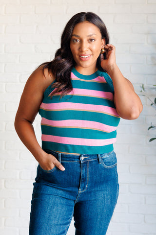 One Eleven North Scholarly Pursuits Knit Striped Tank