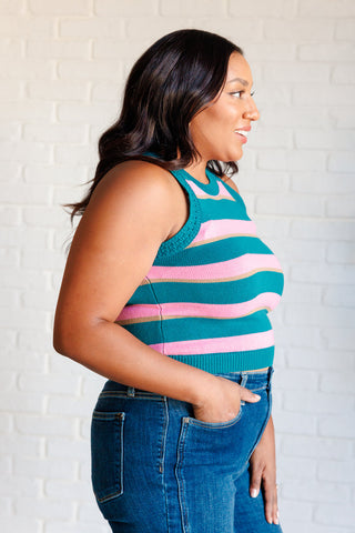 One Eleven North Scholarly Pursuits Knit Striped Tank