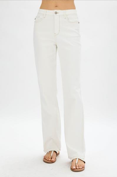 Judy Blue Diana Straight Leg Jeans In White 88510 - Exclusive-Jeans-Sunshine and Wine Boutique