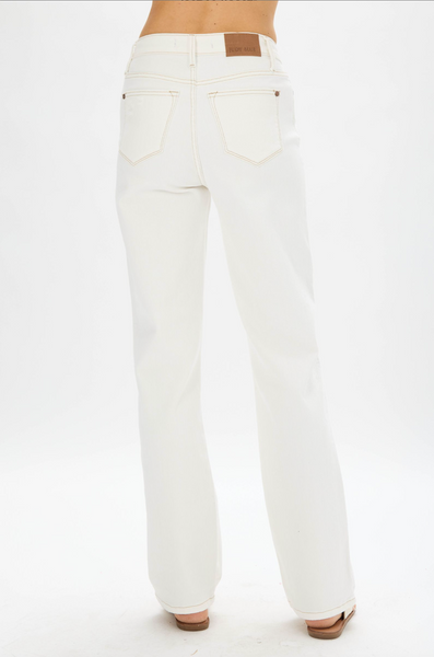 Judy Blue Diana Straight Leg Jeans In White 88510 - Exclusive-Jeans-Sunshine and Wine Boutique