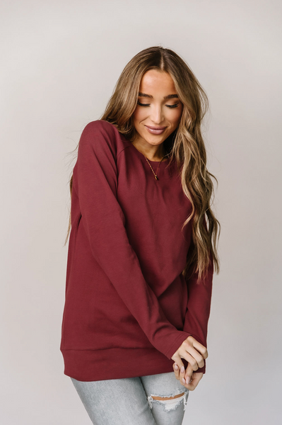 Ampersand Classic Pullover, Cranberry-Coats & Jackets-Sunshine and Wine Boutique