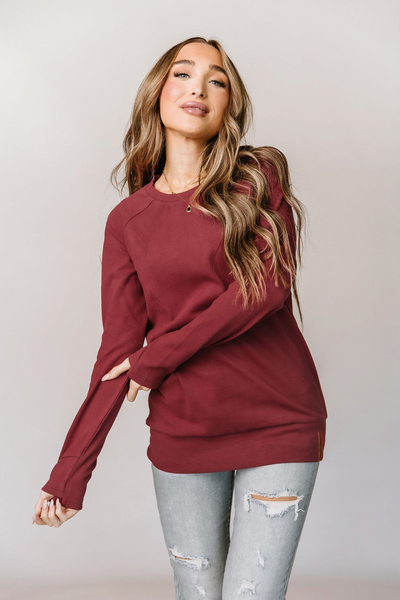 Ampersand Classic Pullover, Cranberry-Coats & Jackets-Sunshine and Wine Boutique