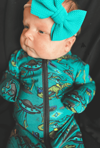 2 Fly Boy's Ranky Roar Zip Up Footie with Dinos, Cowboys & Spaceships-Baby & Toddlers Tops-Sunshine and Wine Boutique