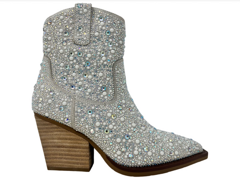 Very G "Kady Pearl" Silver Bootie-Shoes-Sunshine and Wine Boutique