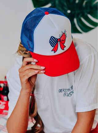 Southern Bliss God Bless America Bow Otto Trucker Hat
