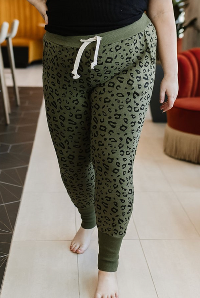 Ampersand Jogger, Olive Leopard-Pants-Sunshine and Wine Boutique