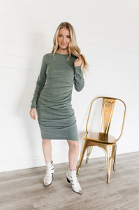 Ampersand Better Than Basics Long Sleeve Dress, Rosemary-Dresses-Sunshine and Wine Boutique