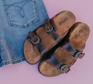 Corkys "Atta Girl" Espresso Crinkle Sandal Shoe