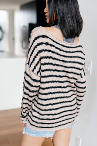 One Eleven North Self Assured Striped Sweater