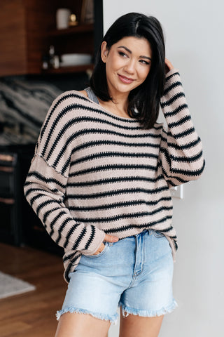 One Eleven North Self Assured Striped Sweater