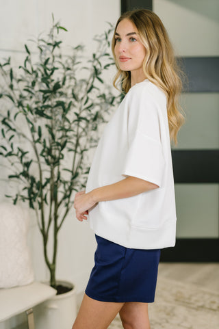 Zenana Sense of Clarity Boxy Top in Off White