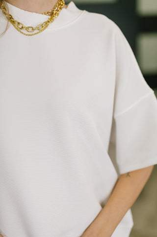 Zenana Sense of Clarity Boxy Top in Off White