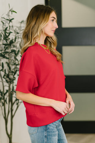 Zenana Sense of Clarity Boxy Top in Ruby
