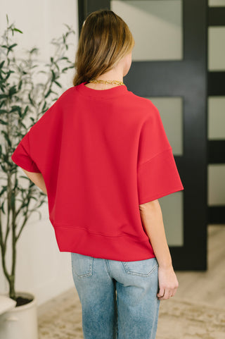 Zenana Sense of Clarity Boxy Top in Ruby