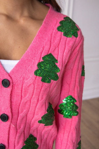 Southern Grace Sequin Trees Cardigan