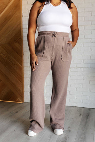 Rae Mode Set Process Mineral Wash Waffle Knit Pants in Brown