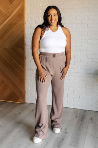 Rae Mode Set Process Mineral Wash Waffle Knit Pants in Brown
