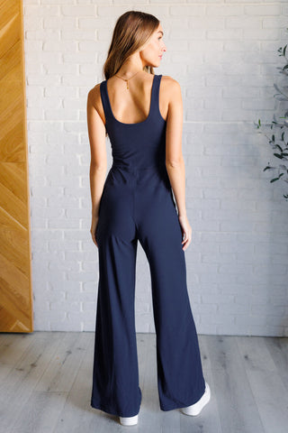 Rae Mode Shavasana Everyday Wide Leg Jumpsuit in Navy