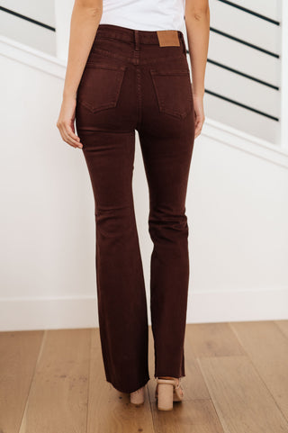 Judy Blue Sienna High Rise Control Top Flare Jeans in Espresso - Exclusive