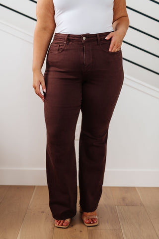 Judy Blue Sienna High Rise Control Top Flare Jeans in Espresso - Exclusive