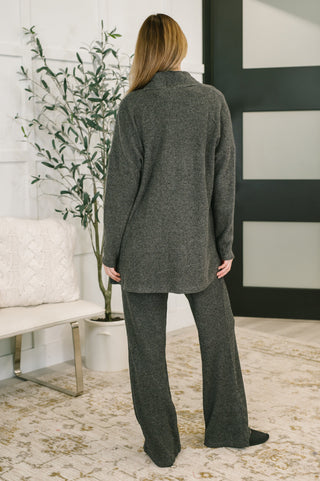 Dear Scarlett Signature Open Front Cardigan Set in Black