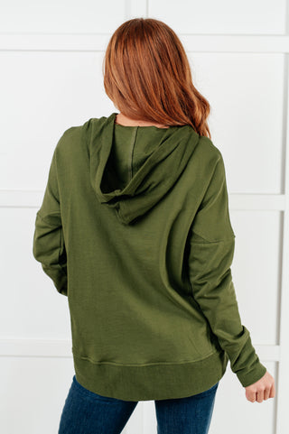 Haptics Simple Snug Snap Hooded Pullover