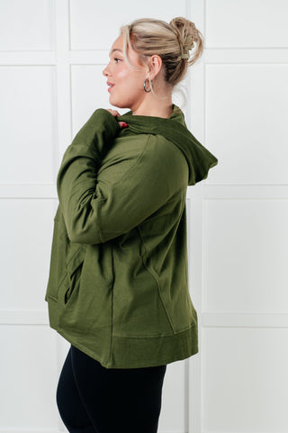 Haptics Simple Snug Snap Hooded Pullover