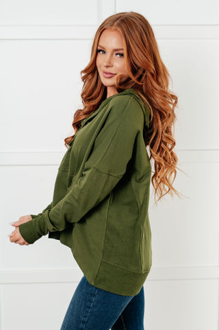 Haptics Simple Snug Snap Hooded Pullover