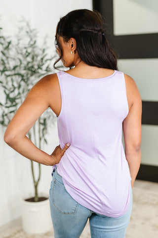 HYFVE Simpler Times Basic V-Neck Tank in Lavender