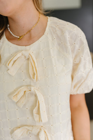 Lovelo Simply Stunning Eyelet Knit Top